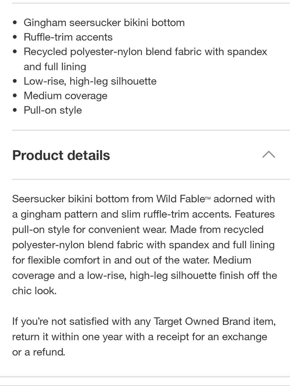 NWT Wild Fable Gingham Seersucker Bikini- XS Or 0/2 - Picture 6 of 13